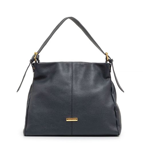 Bolsa de Ombro Couro Fivela Azul