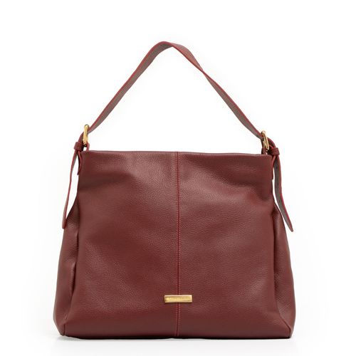 Bolsa de Ombro Couro Fivela Bordo