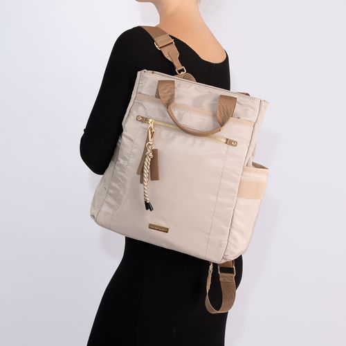 Mochila Nylon Bege