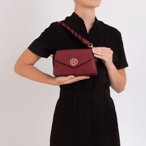 Bolsa Tiracolo Alça Trançada Vinho