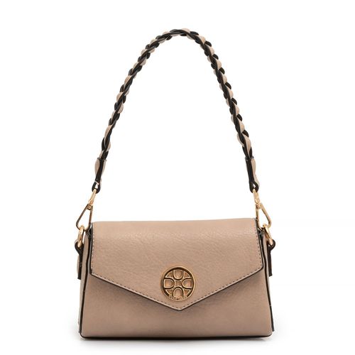 Bolsa Tiracolo Alça Trançada Cinza