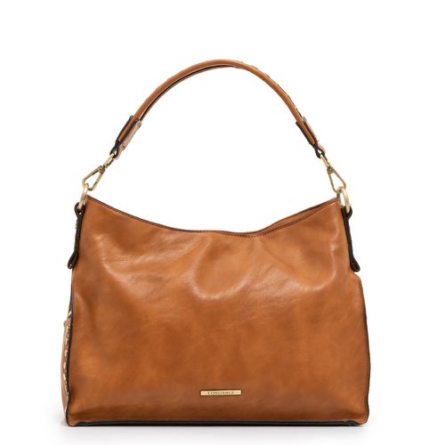 Bolsa Hobo Enfeites Tachas Caramelo