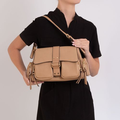Bolsa Baguete Fivela Nude