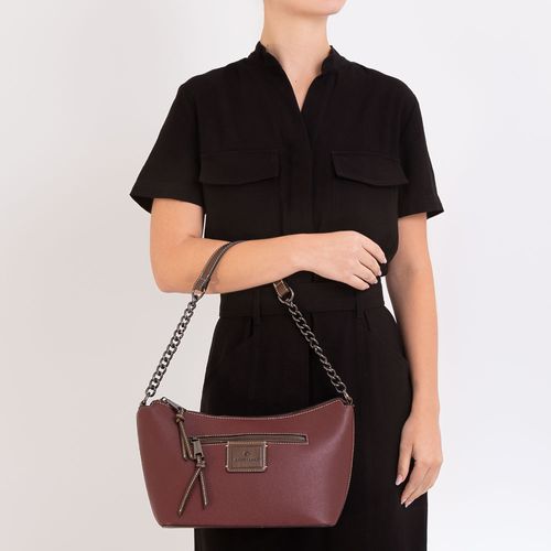 Bolsa de Ombro Bicolor Vinho