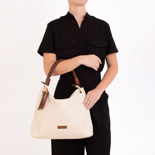 Bolsa Hobo Alça Trancada off White