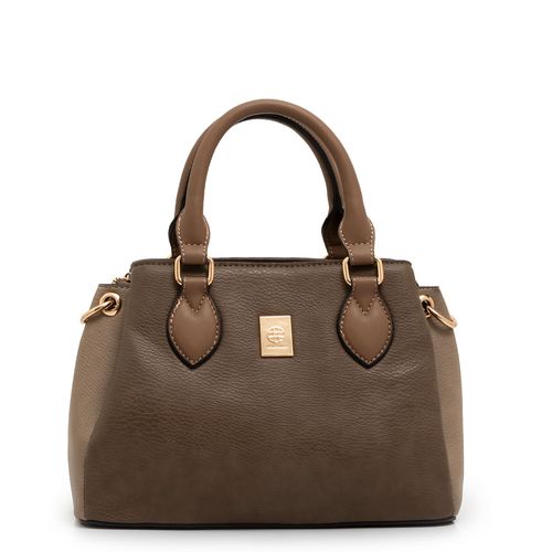 Bolsa Tote Bicolor Marrom