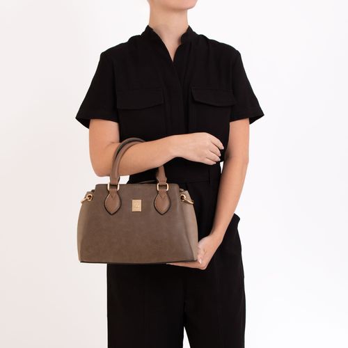 Bolsa Tote Bicolor Marrom