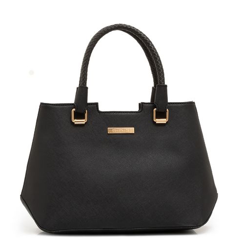 Bolsa Tote Alça Tressê Preta