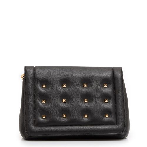 Bolsa Tiracolo Couro Spikes Preto