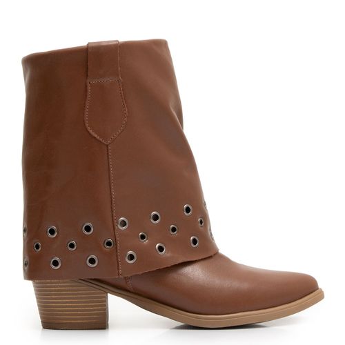 Bota Couro Ilhós Caramelo