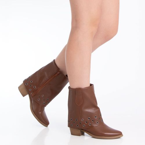 Bota Couro Ilhós Caramelo