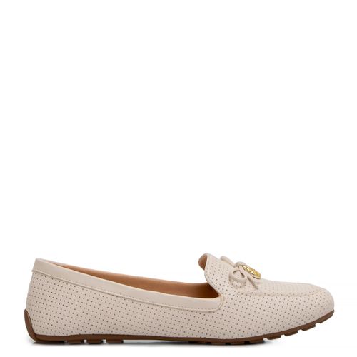 Mocassim Laço Enfeite Off White