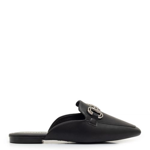 Mule Bico Quadrado Bridão Preto