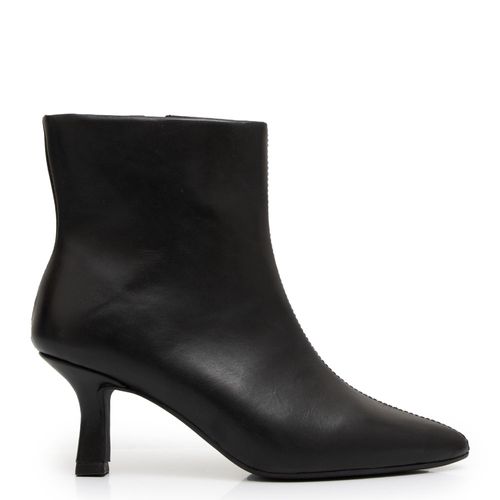 Bota Ankle Boot Preta Couro