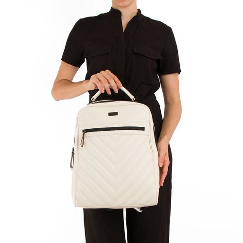 Mochila Couro Bolso Off White Matelassê
