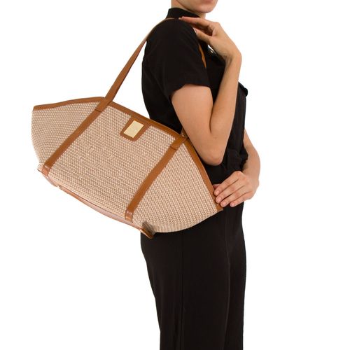 Bolsa Shopping Palha Caramelo