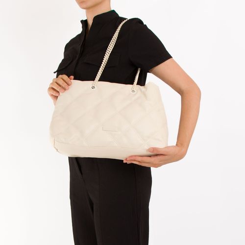 Bolsa Shopping Monocromática Matelassê Off White
