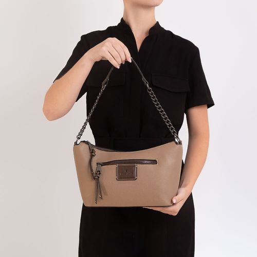 Bolsa de Ombro Bicolor Cinza