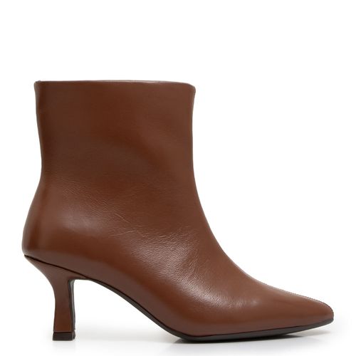 Bota Ankle Boot Marrom Couro