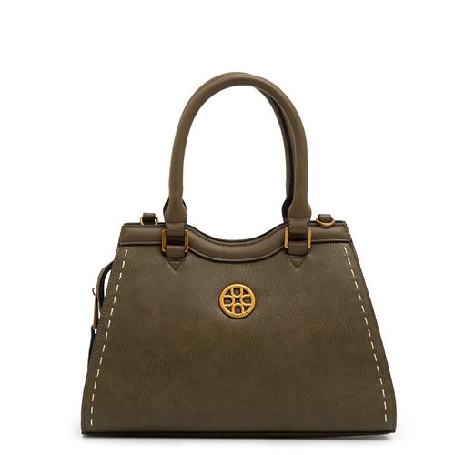 Bolsa Tote Pesponto Bordado Verde