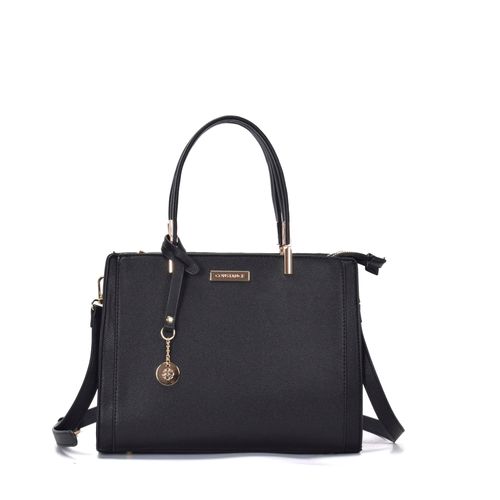 Bolsa Tote Preta Estruturada Média