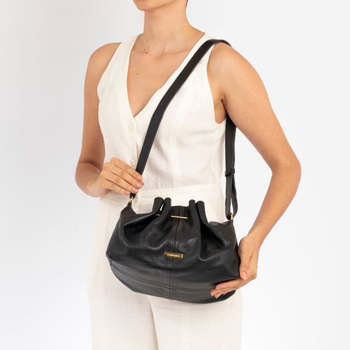 Bolsa Bucket Couro Preto