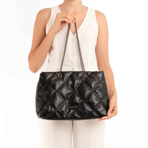 Bolsa Shopping Monocromático Matelassê Preta