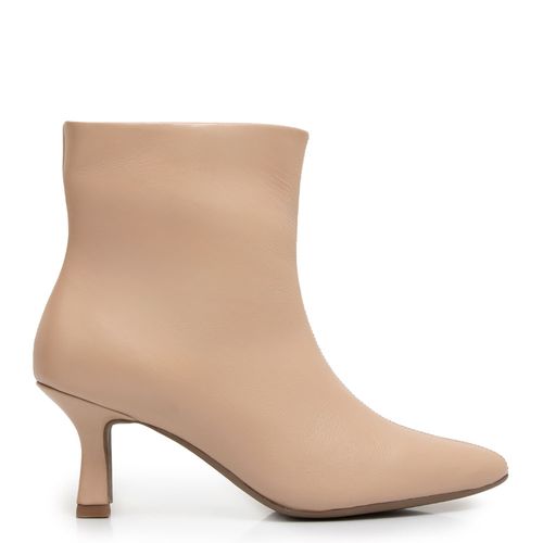 Ankle Boot Bege Couro
