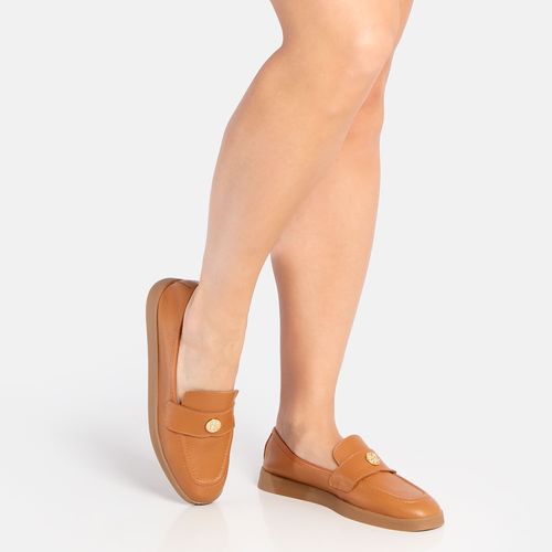 Mocassim Couro Comfort Caramelo