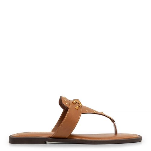Rasteira Spikes Caramelo