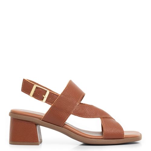 Sandália Caramelo Comfort Couro