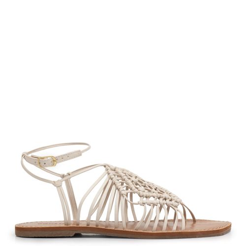 Rasteira Macramê Off White