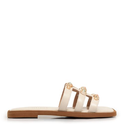 Rasteira Enfeites Tachas Off White