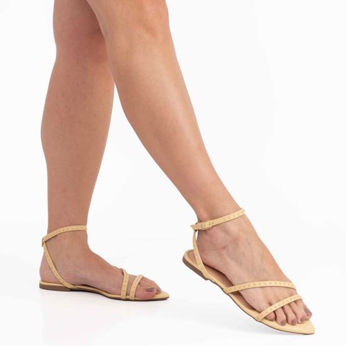 Rasteira Amarela Tachas