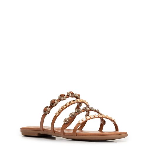 Rasteira Caramelo Enfeites Spikes