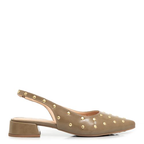 Scarpin Slingback Tachas Verde
