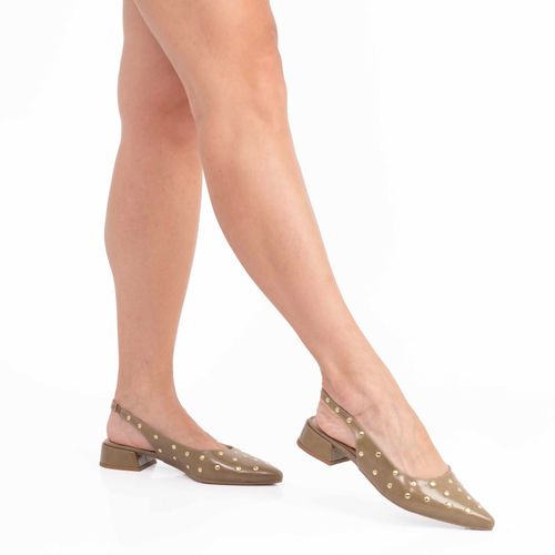 Scarpin Slingback Tachas Verde