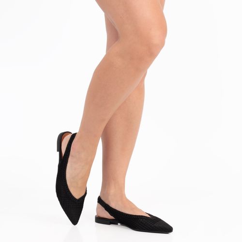 Sapatilha Preta Slingback Trama