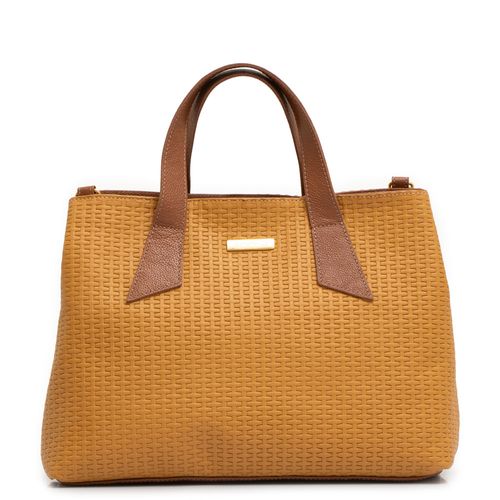 Bolsa Tote Couro Bicolor