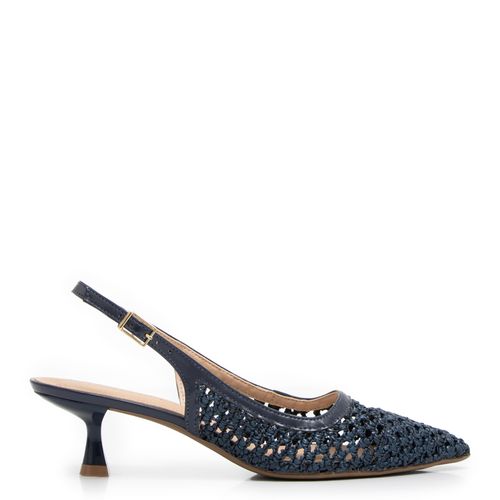 Scarpin Slingback Azul Tressê