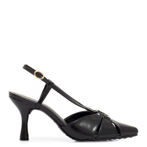 Scarpin Slingback Preto Recortes