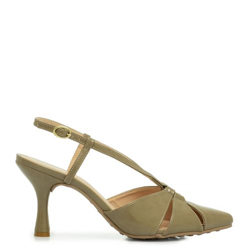 Scarpin Slingback Verde Recortes