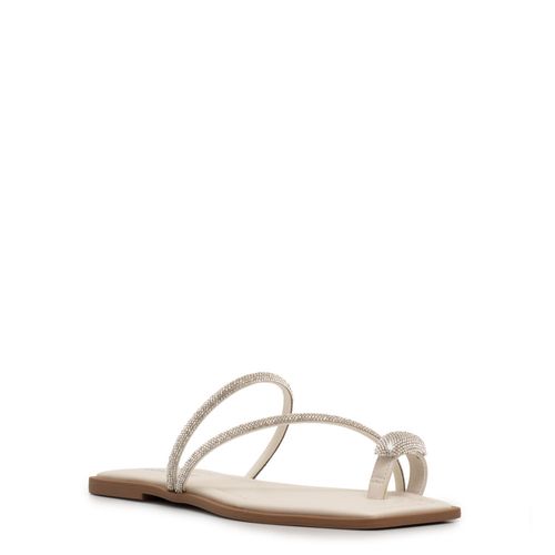 Rasteira Off White Strass