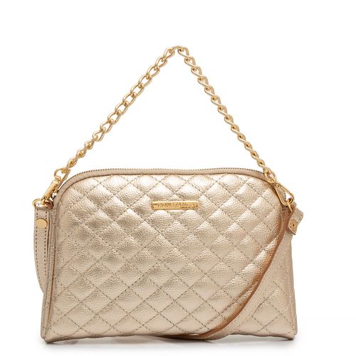 Bolsa Couro Matelassê Dourada