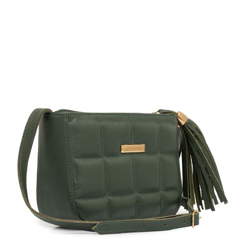 Bolsa Tiracolo Couro Barbicacho Verde