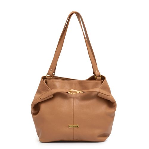 Bolsa Shopping Couro Mosquetão Caramelo