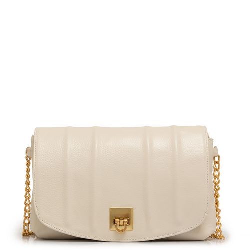 Bolsa Tiracolo Couro Corrente Off White