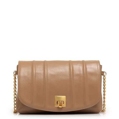 Bolsa Tiracolo Couro Corrente Cinza