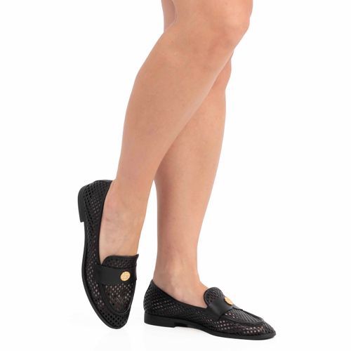 Mocassim Preto Laser Medalha