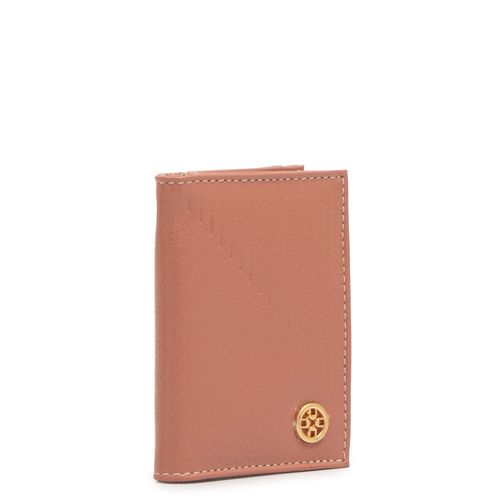 Porta Cartão Couro Rosa